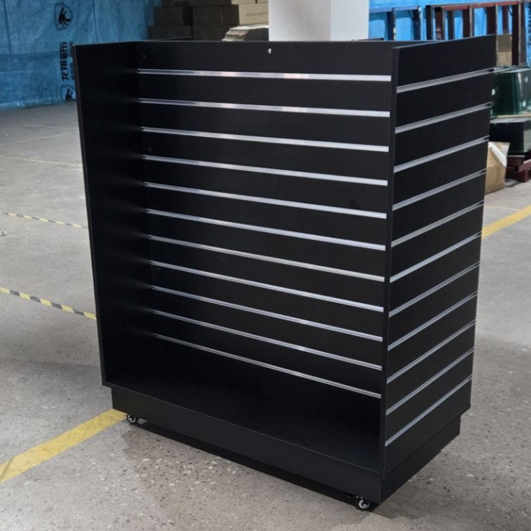 Black Double Sided H Frame Slatwall Gondola With Wheels