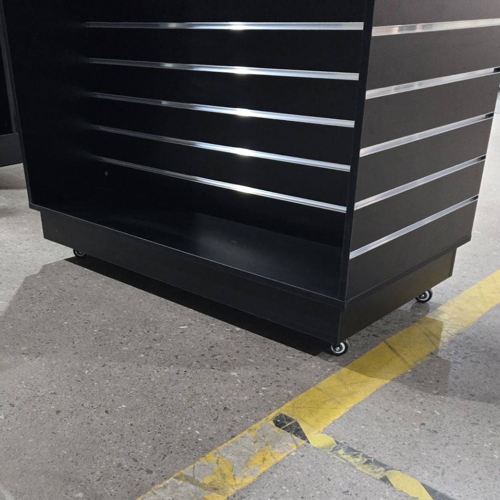 Black Double Sided H Frame Slatwall Gondola With Wheels