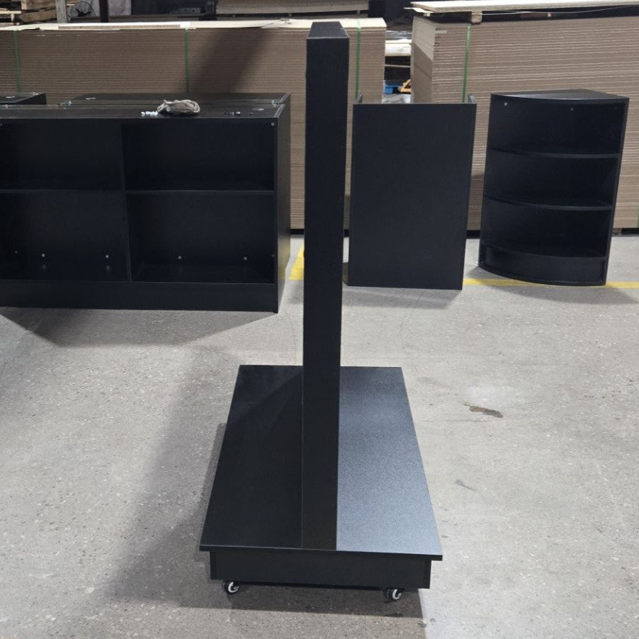 Black Double Sided Centre Bay Gondola with Wheels