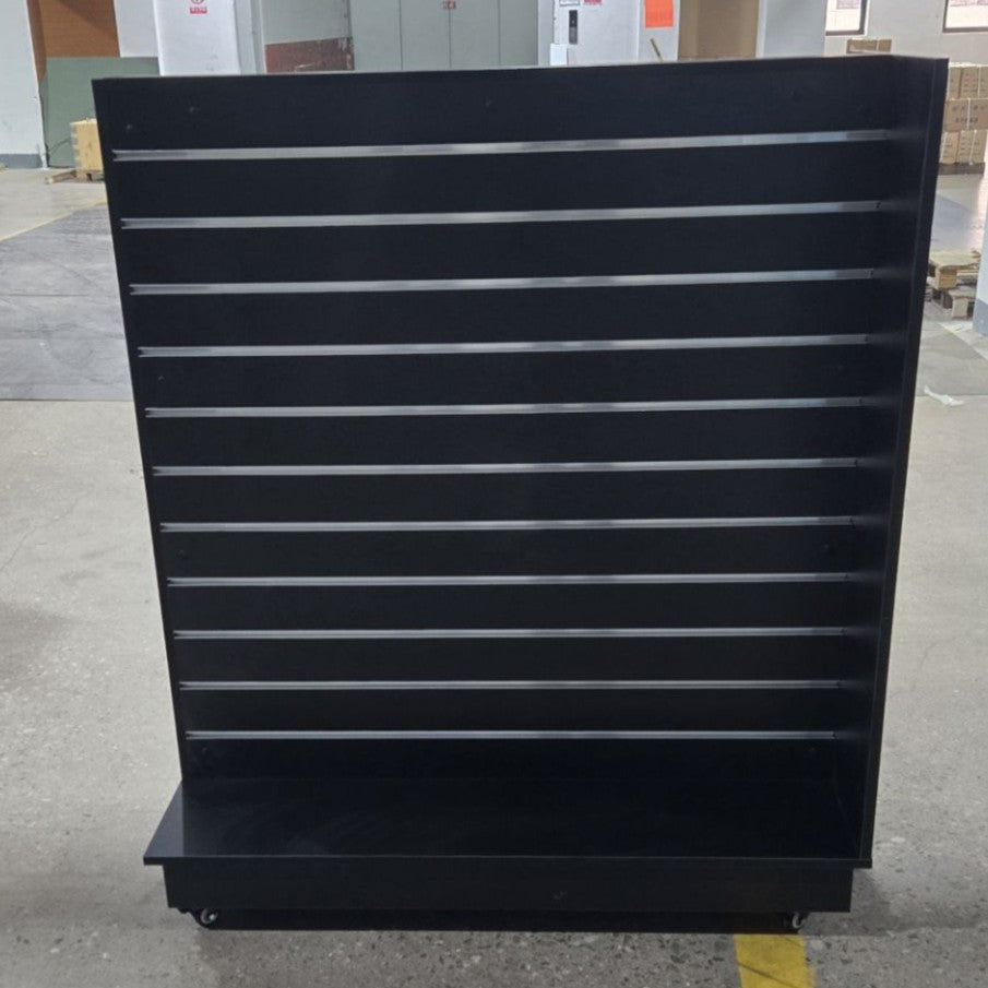 Black Double Sided End Bay Slatwall Gondola With Wheels