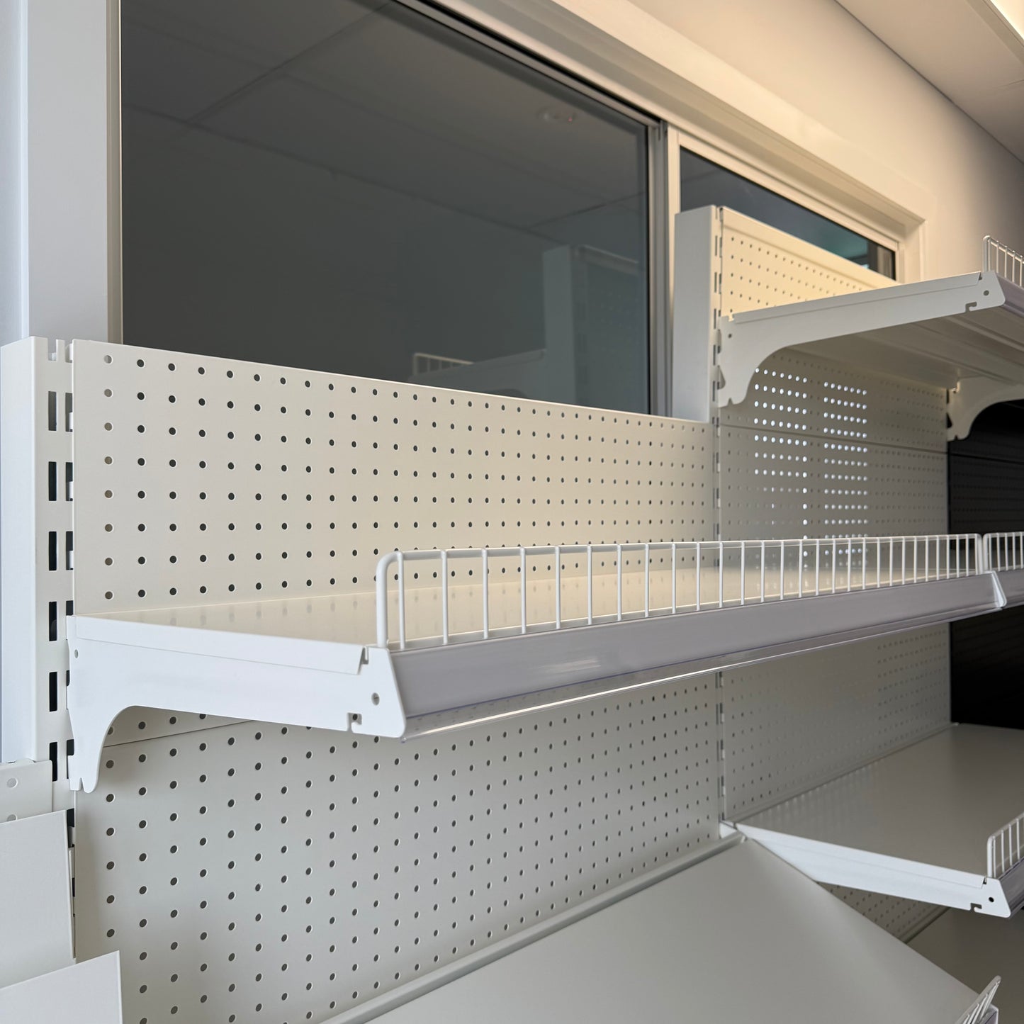1800H White Retail Shelving Single Sided