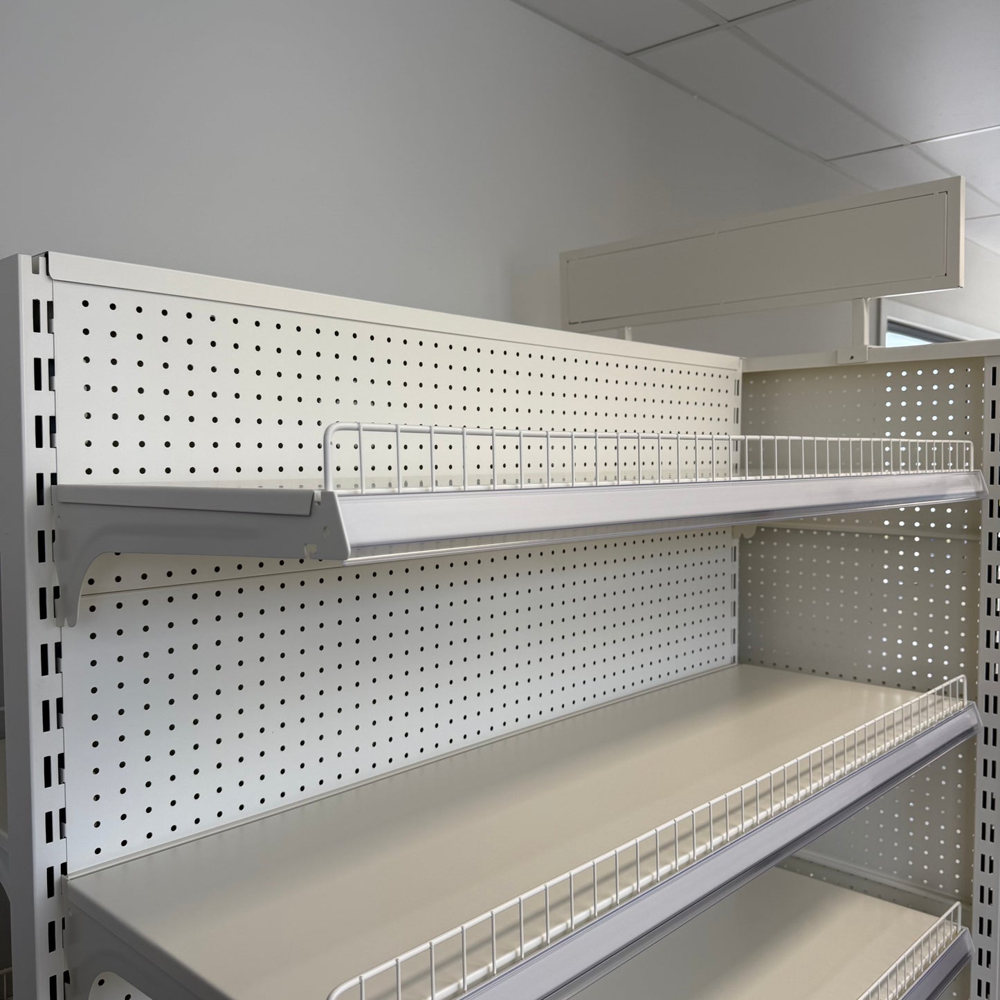 1800Hx1200W White Retail Shelving Double Sided